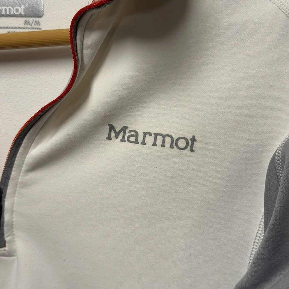 Marmot Elance Pullover Womens M White Gray 1/2 Zip Performance Stretch Outdoor‎